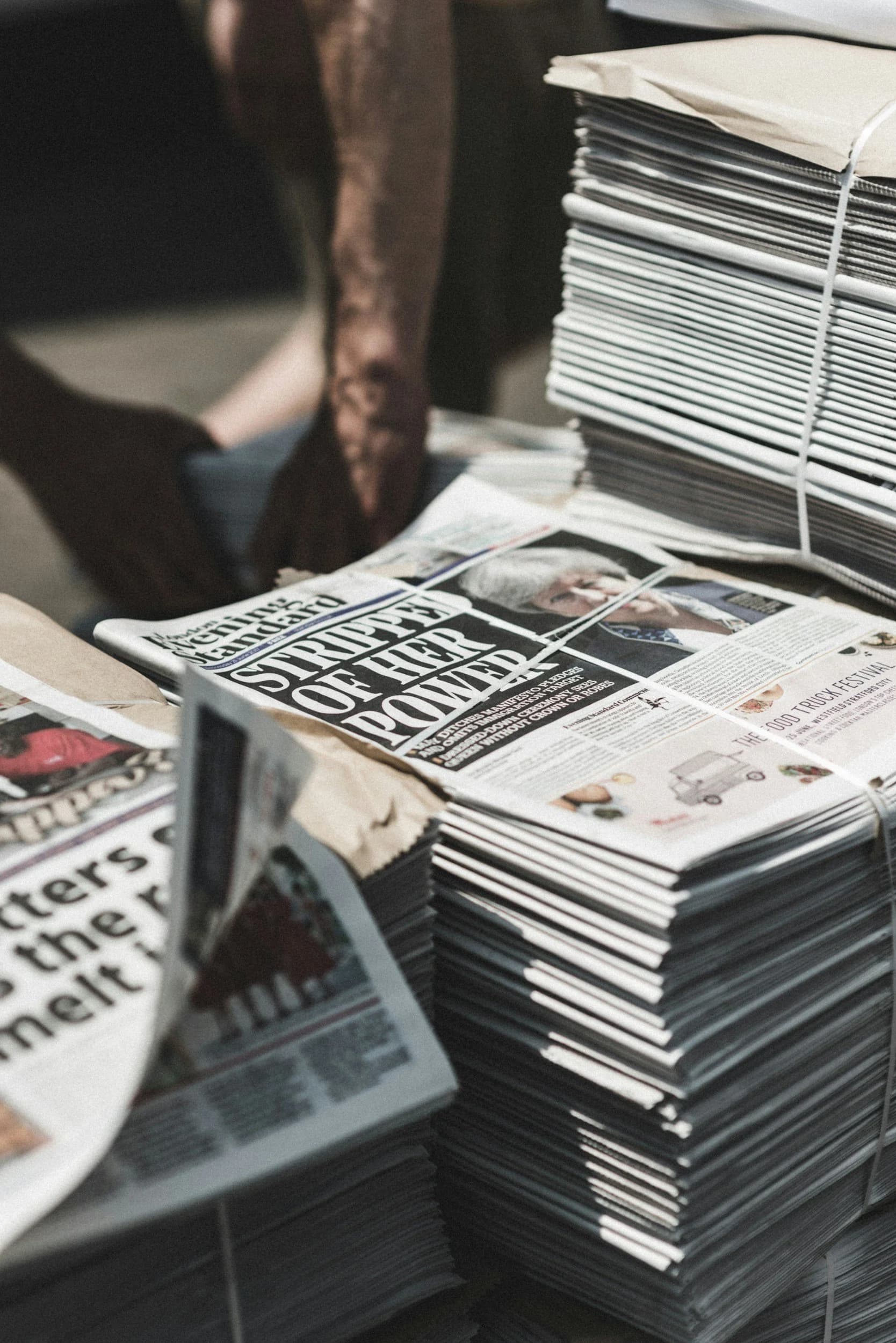 Stack of newspapers